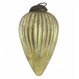 Gold Glass Pine Cone Bauble